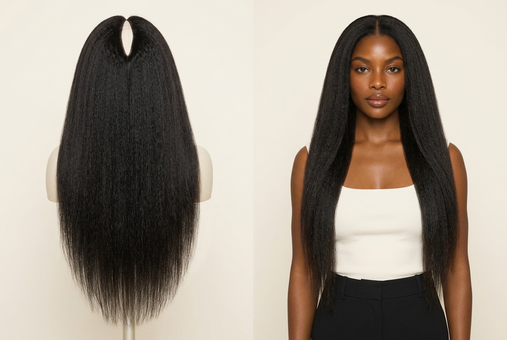 V-Part Yaki Wig — Mannequin and Model Front