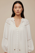 White lace blouse front detail