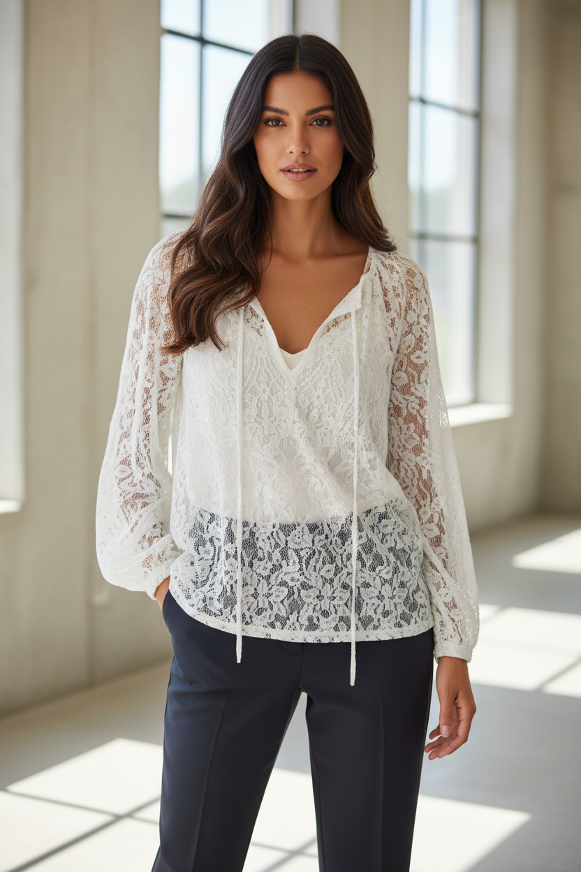 White lace blouse lifestyle image