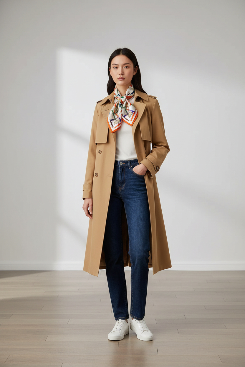 White Multicolor Scarf — Outfit 3