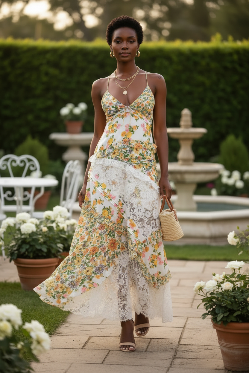Yellow floral maxi dress pin