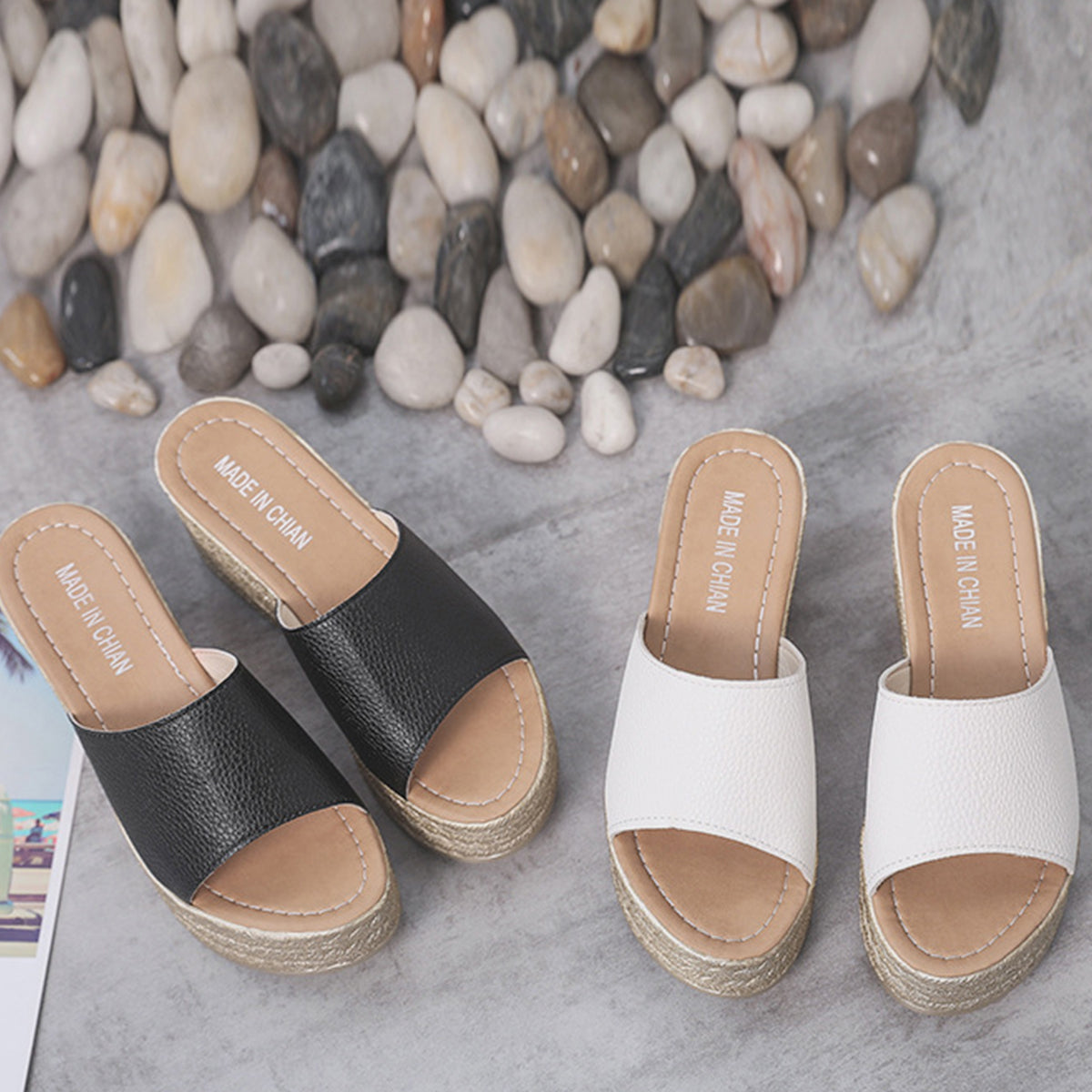 Espadrille Platform Slide Sandal