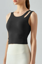 Load image into Gallery viewer, Ribbed Round Neck Sports Tank Top
