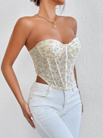 Load image into Gallery viewer, Floral Lace-Up Strapless Bustier

