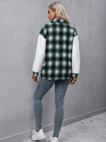 Load image into Gallery viewer, Plaid Collared Neck Button Down Jacket
