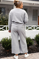 Load image into Gallery viewer, Textured Long Sleeve Top and Drawstring Pants Set
