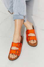 Load image into Gallery viewer, Double Banded Slide Sandals in Orange
