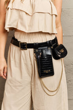 Load image into Gallery viewer, Croc-Effect Faux Leather Belt Bag
