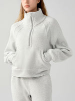 Load image into Gallery viewer, Half Zip Pocketed Active Sweatshirt
