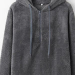 Load image into Gallery viewer, Quarter-Zip Drawstring Teddy Hoodie
