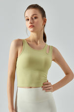 Load image into Gallery viewer, Ribbed Round Neck Sports Tank Top
