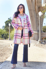 Load image into Gallery viewer, Plaid Button Up Lapel Collar Coat
