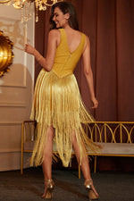 Load image into Gallery viewer, Fringe Hem Sleeveless Bandage Dress
