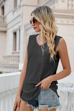 Load image into Gallery viewer, Eyelet V-Neck Tank
