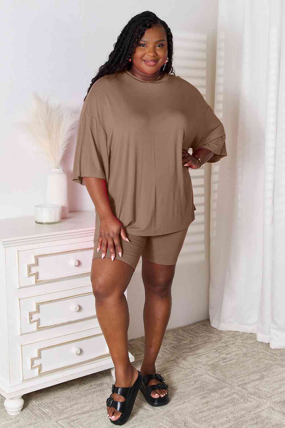 Three-Quarter Sleeve Top & Shorts Set