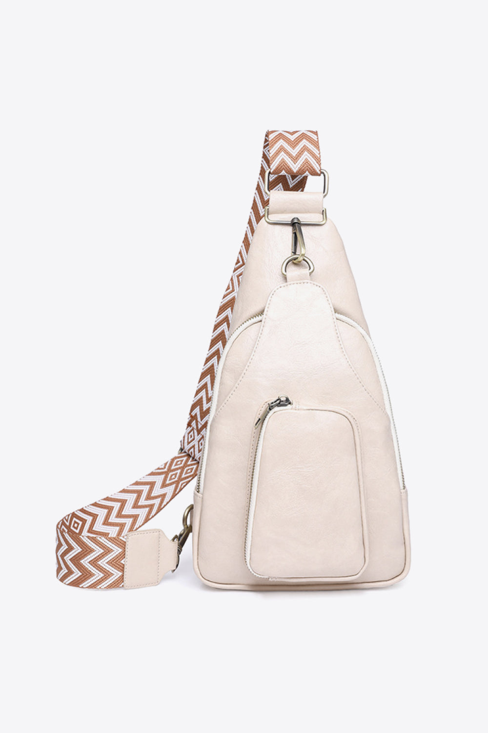 Structured Faux Leather Sling Shoulder Bag