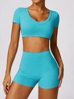 Load image into Gallery viewer, Scoop Neck Short Sleeve Cropped Active T-Shirt
