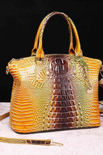 Load image into Gallery viewer, Croc-Embossed Gradient PU Leather Handbag – Luxe Fade Finish
