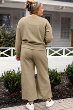 Load image into Gallery viewer, Textured Long Sleeve Top and Drawstring Pants Set
