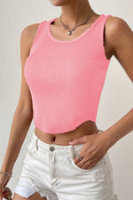 Load image into Gallery viewer, Ribbed Round Neck Sleeveless Knit Top
