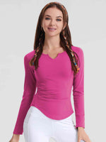 Load image into Gallery viewer, Notched Neck Ruched Sports Top
