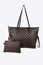 Load image into Gallery viewer, 2-Piece Checkered Bag Set – Tote &amp; Crossbody Combo | Everyday Style Meets Function
