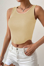 Load image into Gallery viewer, Ribbed Round Neck Sleeveless Knit Top
