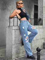 Load image into Gallery viewer, Distressed Slit Jeans Pants

