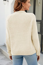 Load image into Gallery viewer, Waffle-Knit Round Neck Reglan Sleeve Sweater
