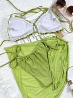 Load image into Gallery viewer, Frill Trill Halter Neck Three-Piece Swim Set
