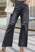 Distressed Buttoned Loose Fit Pants