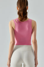 Load image into Gallery viewer, Ribbed Round Neck Sports Tank Top
