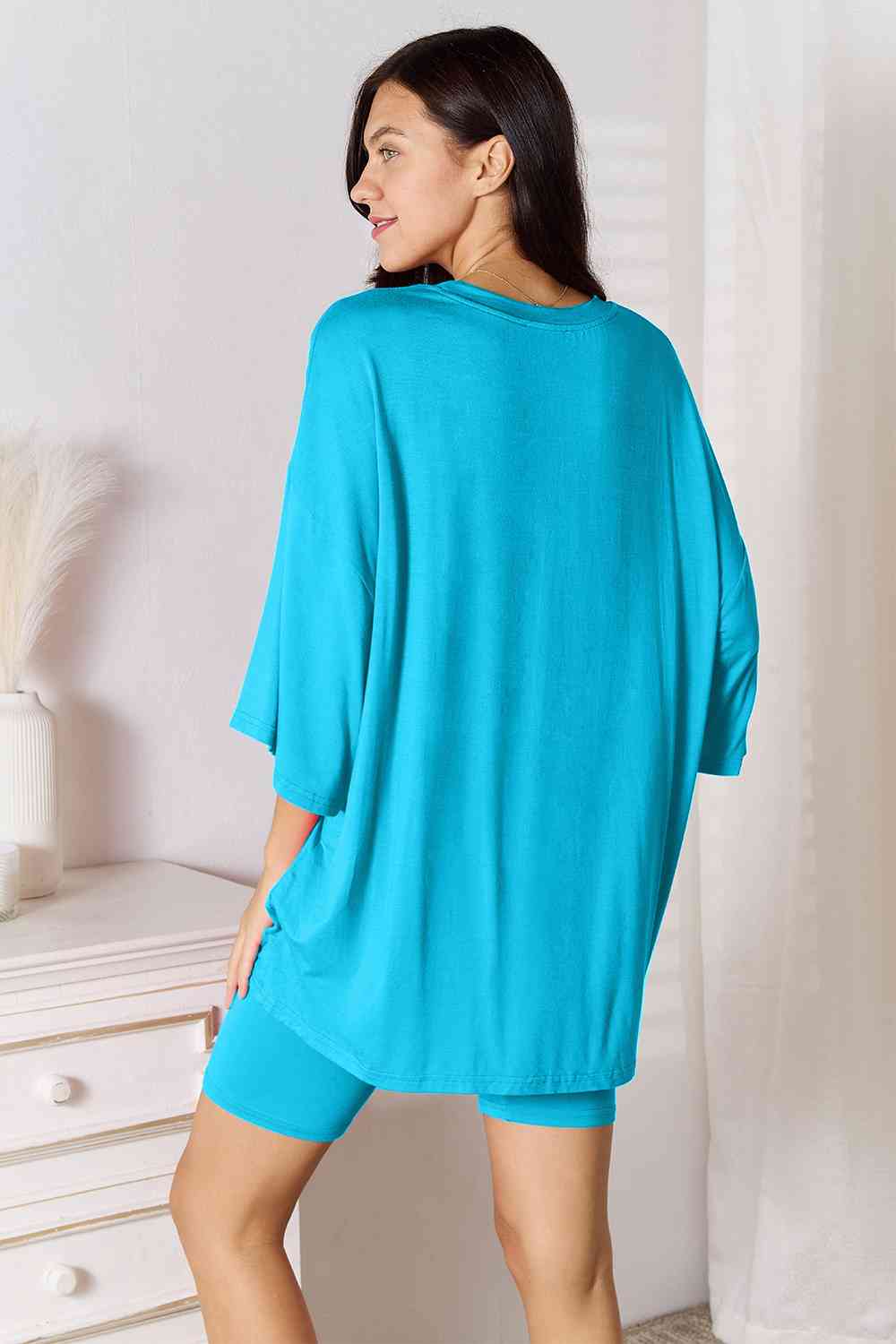 Three-Quarter Sleeve Top & Shorts Set