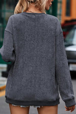 Load image into Gallery viewer, Sequin Candy Cane Round Neck Sweatshirt
