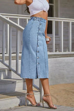 Load image into Gallery viewer, Split Denim Skirt
