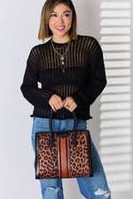 Load image into Gallery viewer, Leopard Rivet Handbag
