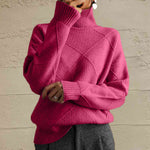 Load image into Gallery viewer, Geometric Turtleneck Long Sleeve Sweater- Fall Knit
