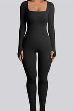 Load image into Gallery viewer, Square Neck Long Sleeve Active Jumpsuit
