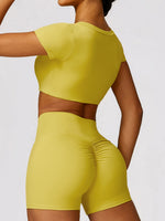 Load image into Gallery viewer, Scoop Neck Short Sleeve Cropped Active T-Shirt
