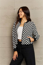 Load image into Gallery viewer, Full Size Plaid Round Neck Long Sleeve Jacket
