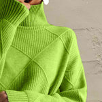 Load image into Gallery viewer, Geometric Turtleneck Long Sleeve Sweater- Fall Knit
