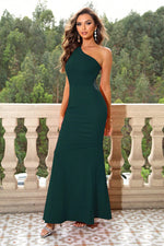Load image into Gallery viewer, One-Shoulder Sleeveless Maxi Dress
