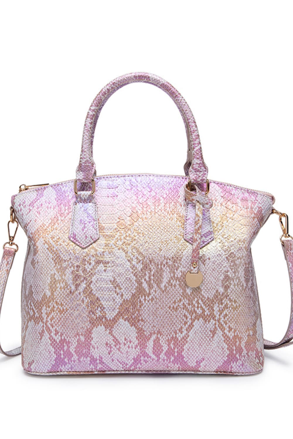 Croc-Effect Structured PU Leather Handbag