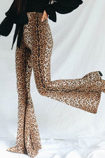 Load image into Gallery viewer, Leopard Print Flare Leg Pants
