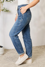 Load image into Gallery viewer, High Waist Drawstring Denim Pants
