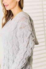 Load image into Gallery viewer, Cable-Knit Hooded Sweater
