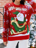 Load image into Gallery viewer, Santa Round Neck Long Sleeve Christmas Sweater
