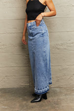 Load image into Gallery viewer, Front Slit Maxi Denim Skirt
