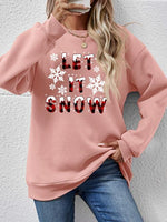 Load image into Gallery viewer, LET IT SNOW Round Neck Long Sleeve Sweatshirt
