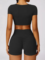 Load image into Gallery viewer, Scoop Neck Short Sleeve Cropped Active T-Shirt
